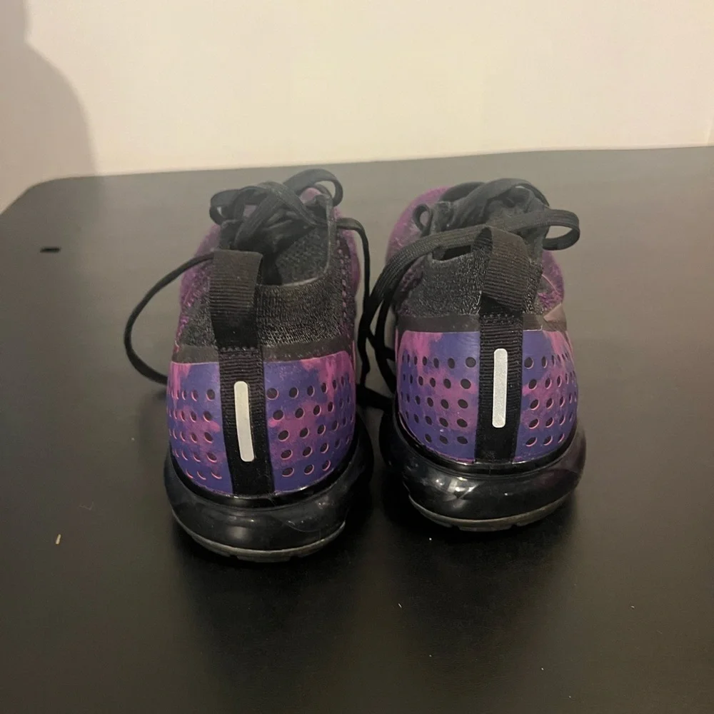 Purple and Black Athletic Shoes Vapormax Flyknit
